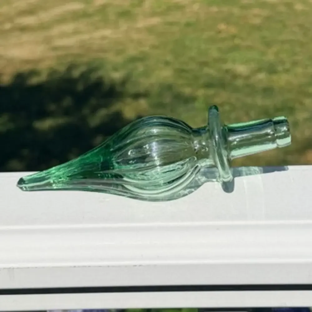 Vintage Empoli Italy Bell Pattern Green Genie Bottle Decanter